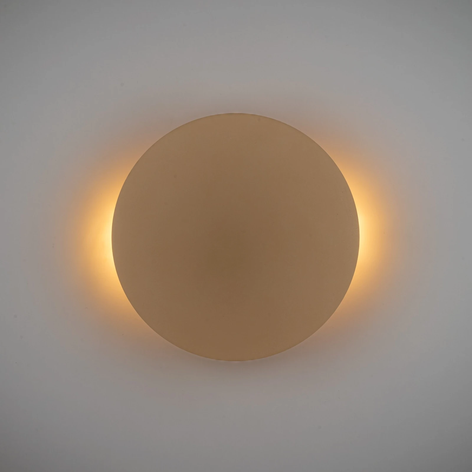 Wall light 20 cm – G9 round disc, beige finish