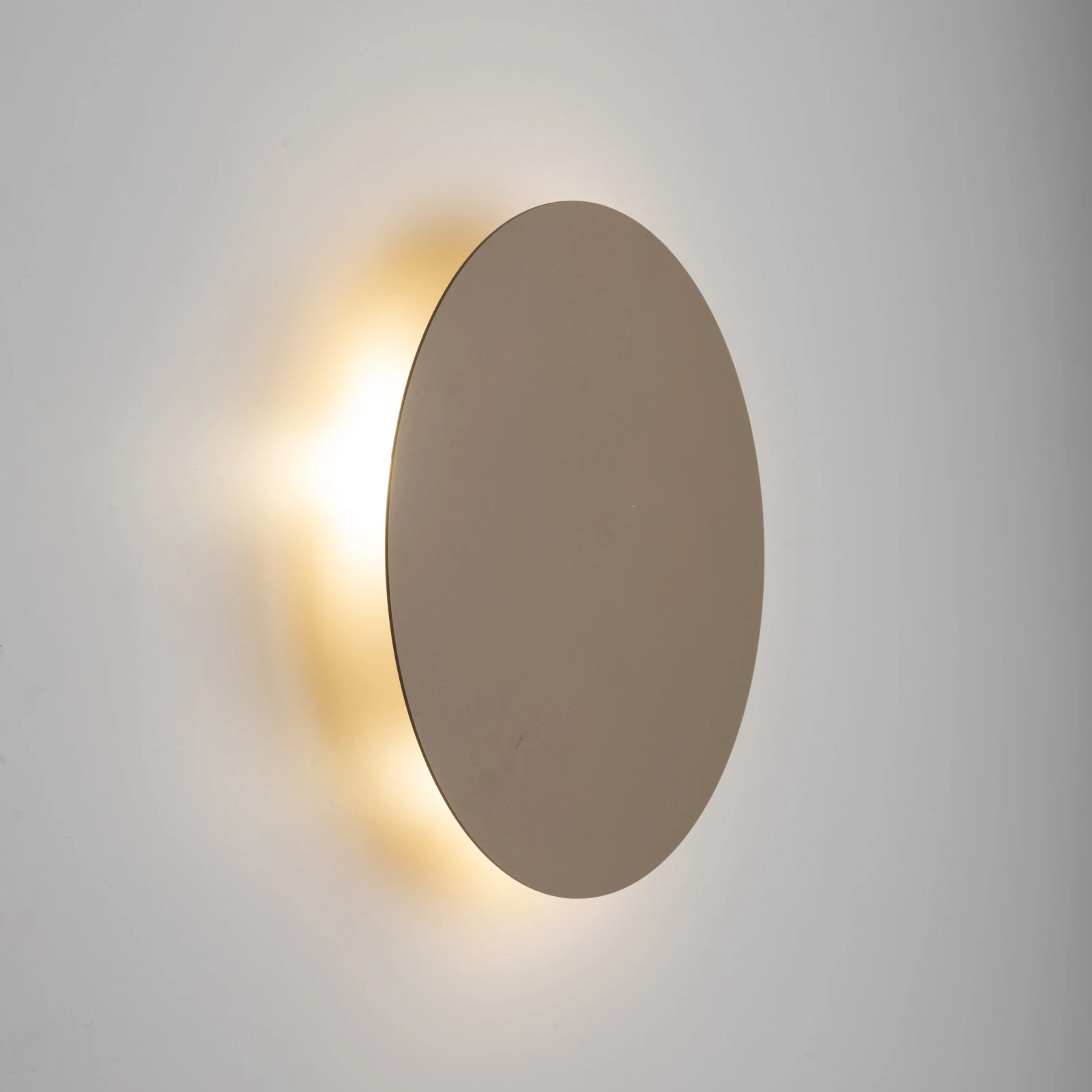 Wall light 30 cm – G9 round disc, beige finish