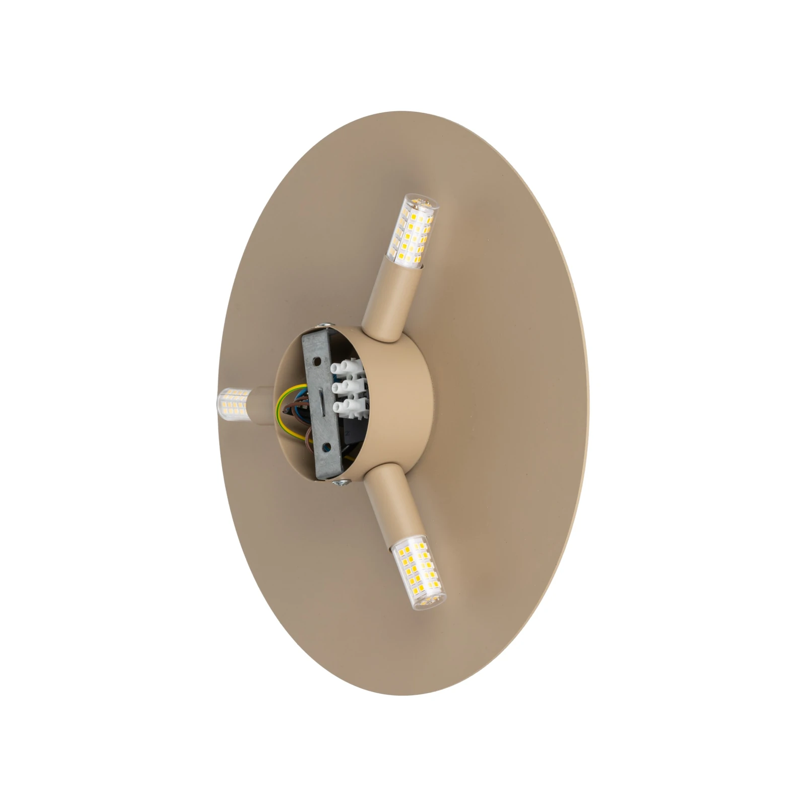 Wall light 30 cm – G9 round disc, beige finish