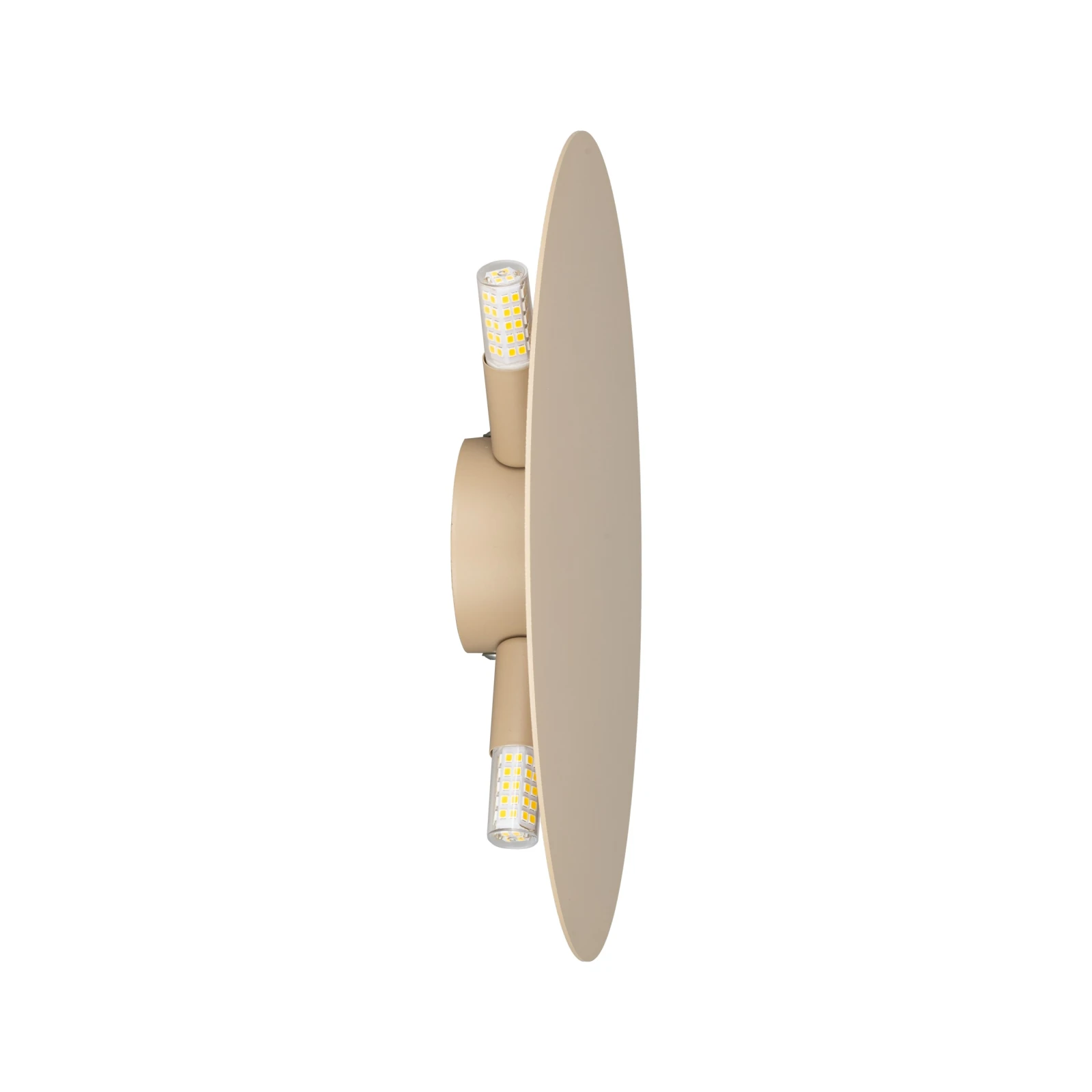Wall light 30 cm – G9 round disc, beige finish