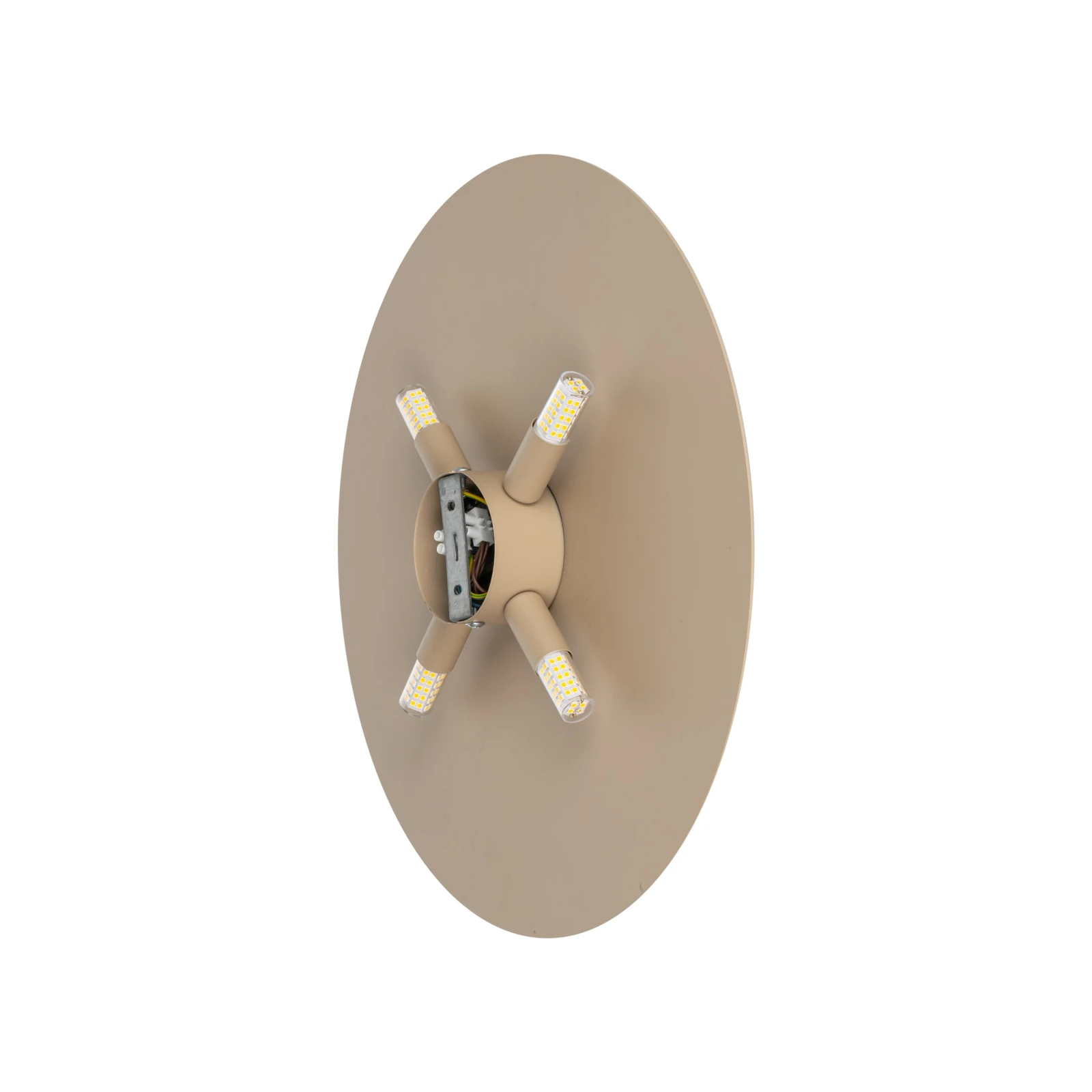 Wall light 40 cm – round, beige, decorative glow