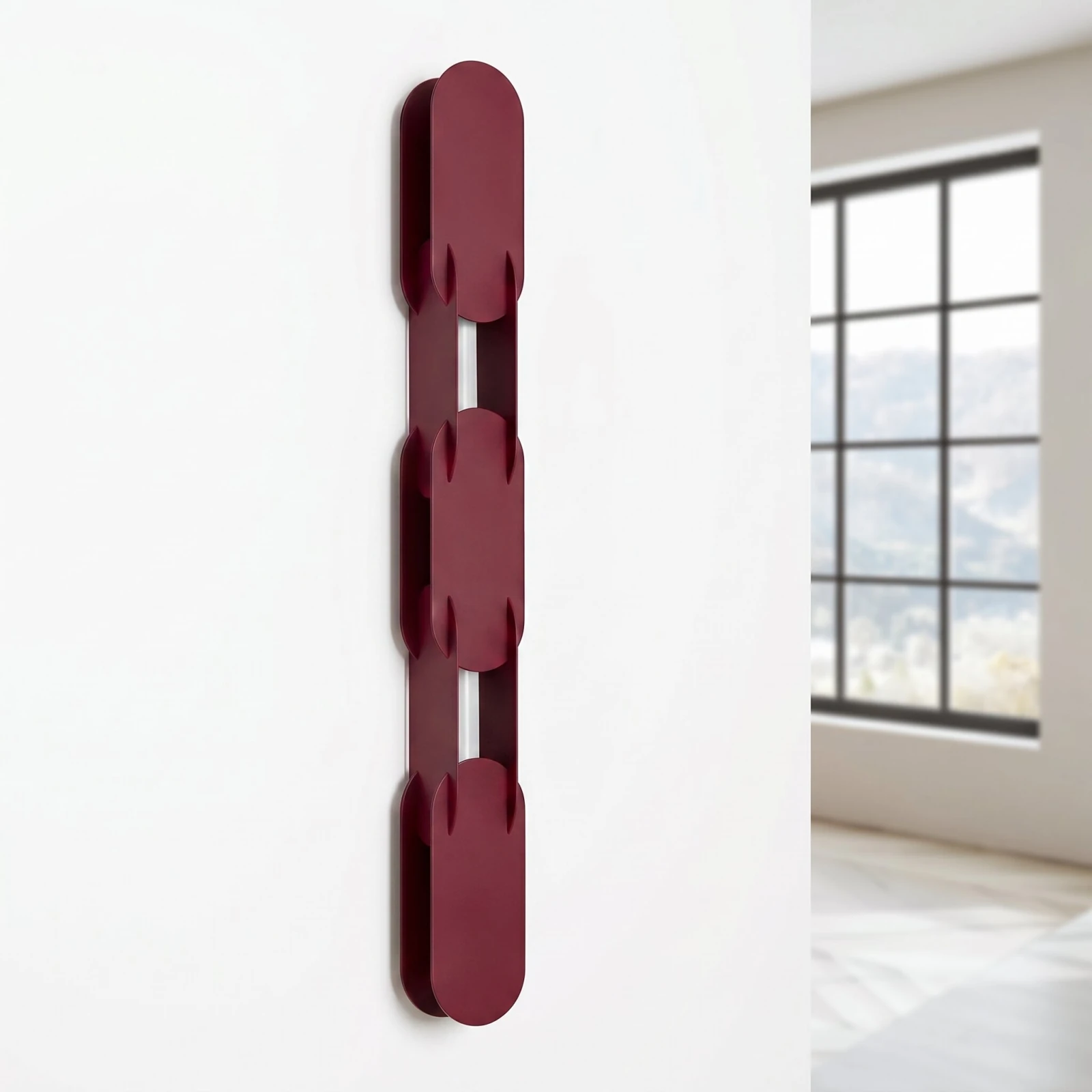 Wall lamp 91 cm – linear, burgundy, DALI dimmable