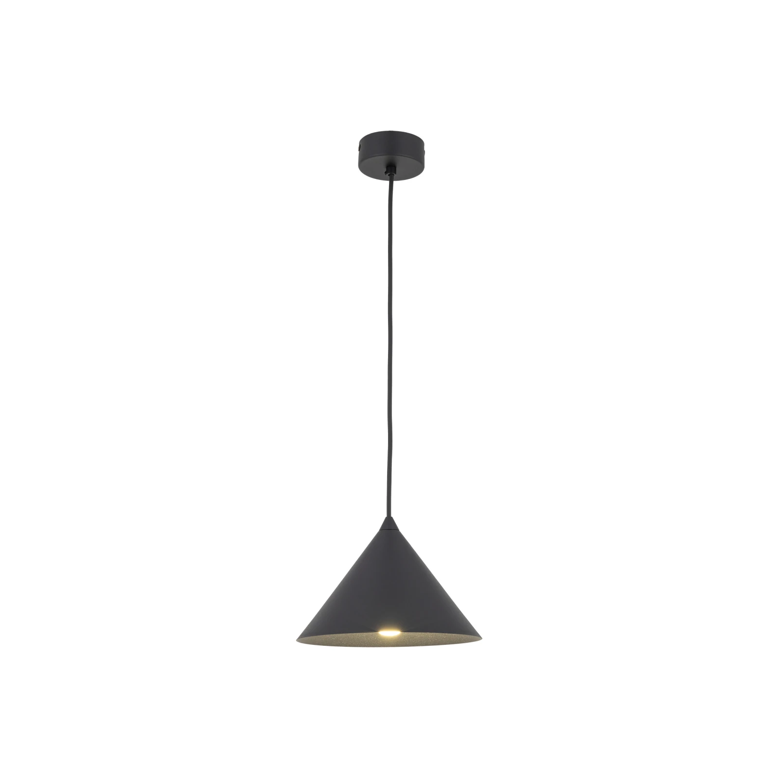 CONO S pendant light 15 W – conical, black, E27 socket