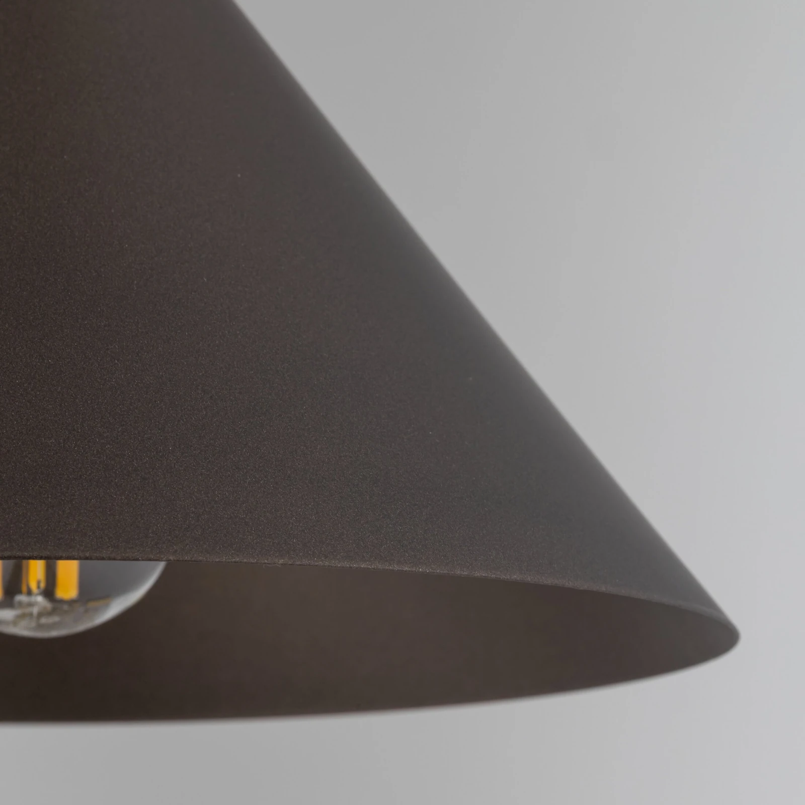 Pendant light 15 W – conical, brown, compact