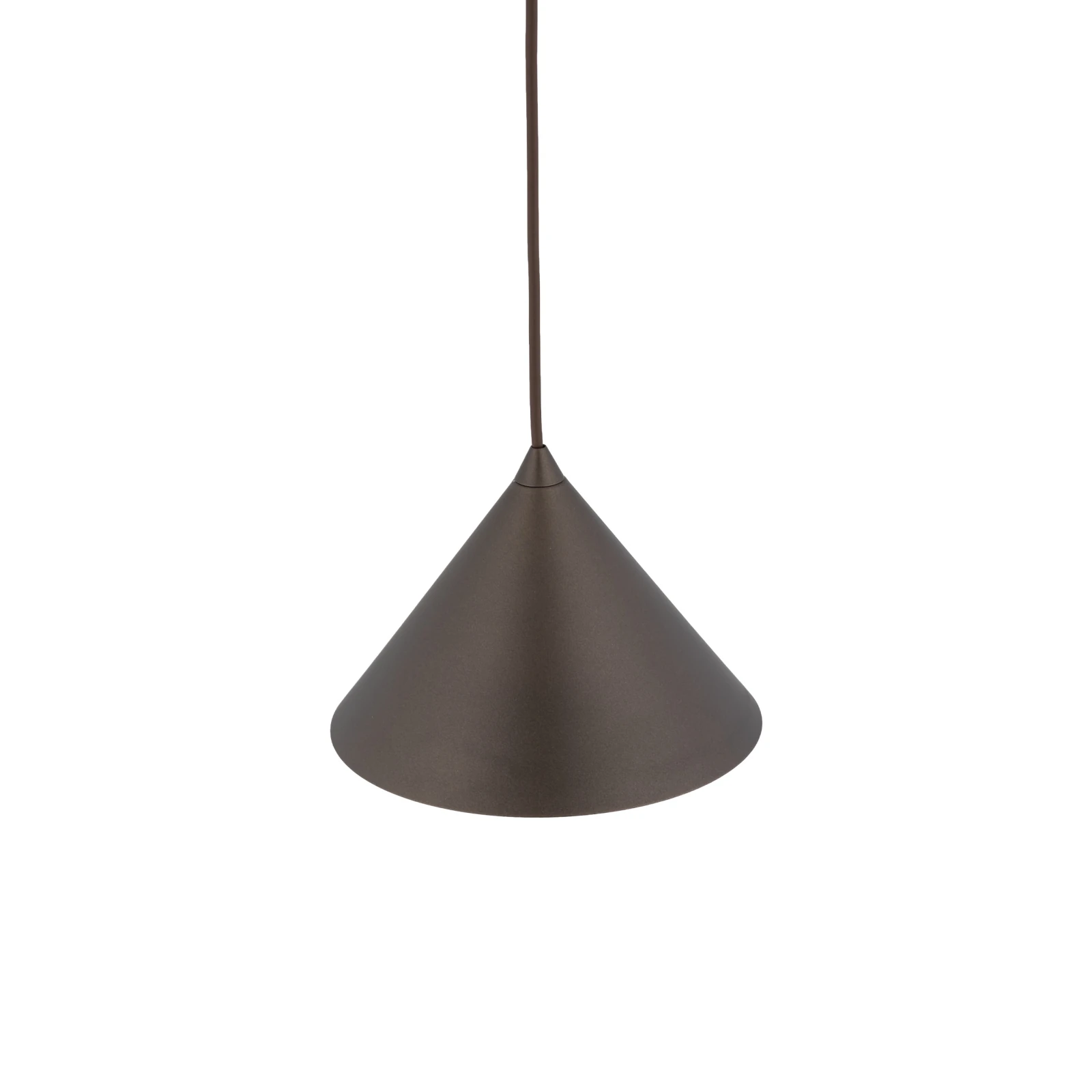 Pendant light 15 W – conical, brown, compact