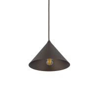 Pendant light 15 W – conical, brown, compact - Image 6