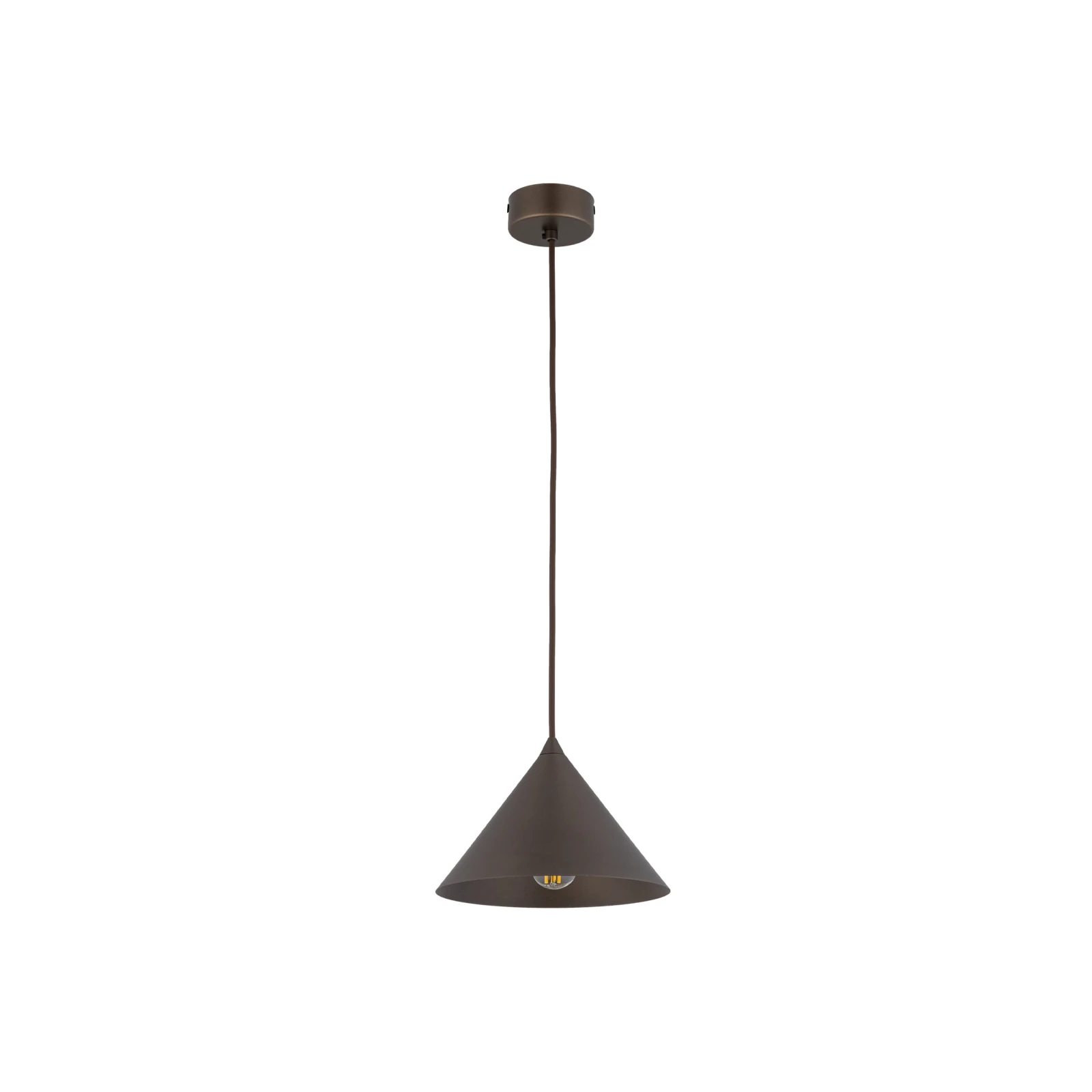 Pendant light 15 W – conical, brown, compact