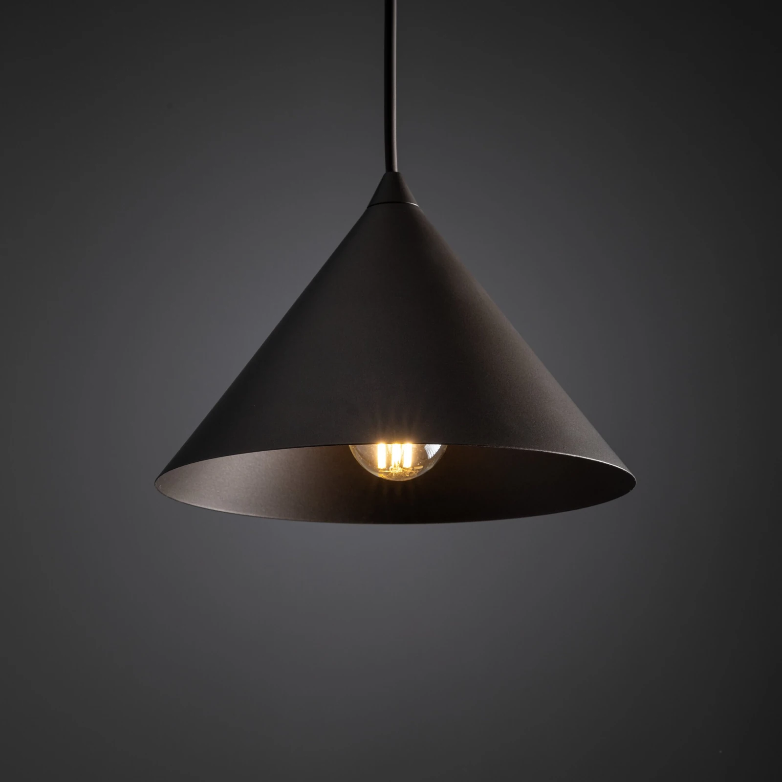 Pendant light 15 W – conical, brown, compact