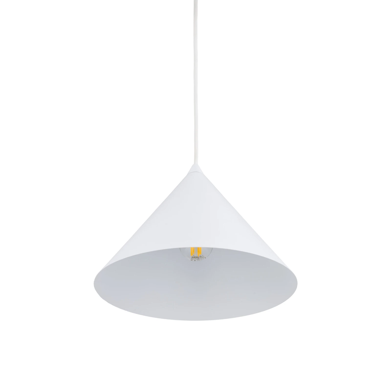 CONO M pendant light – cone shape, white, E27
