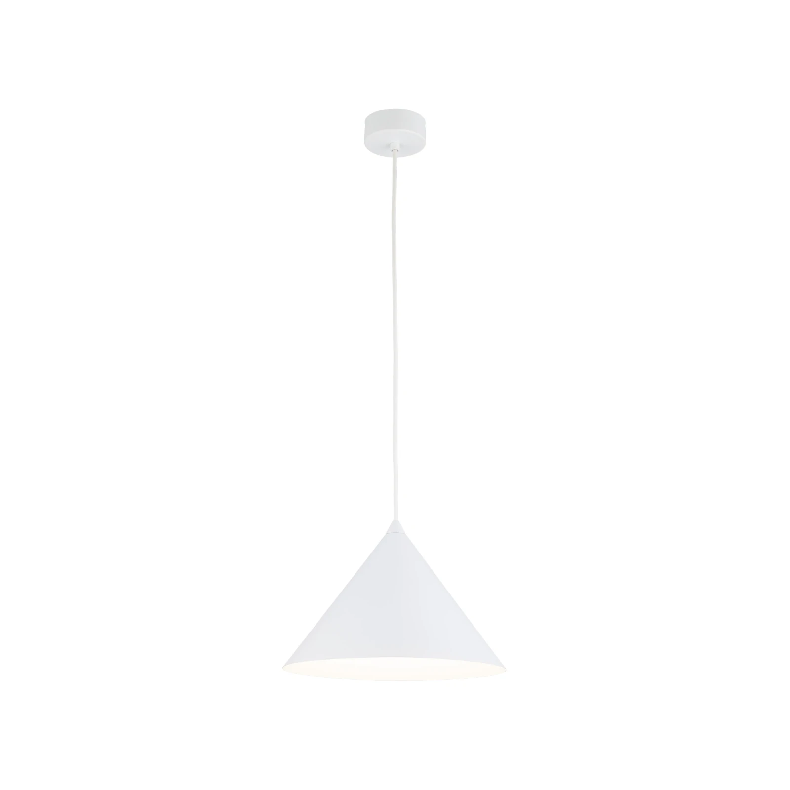 CONO M pendant light – cone shape, white, E27