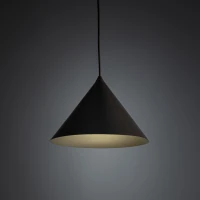 Pendant light M – conical, brown, E27 - Image 1