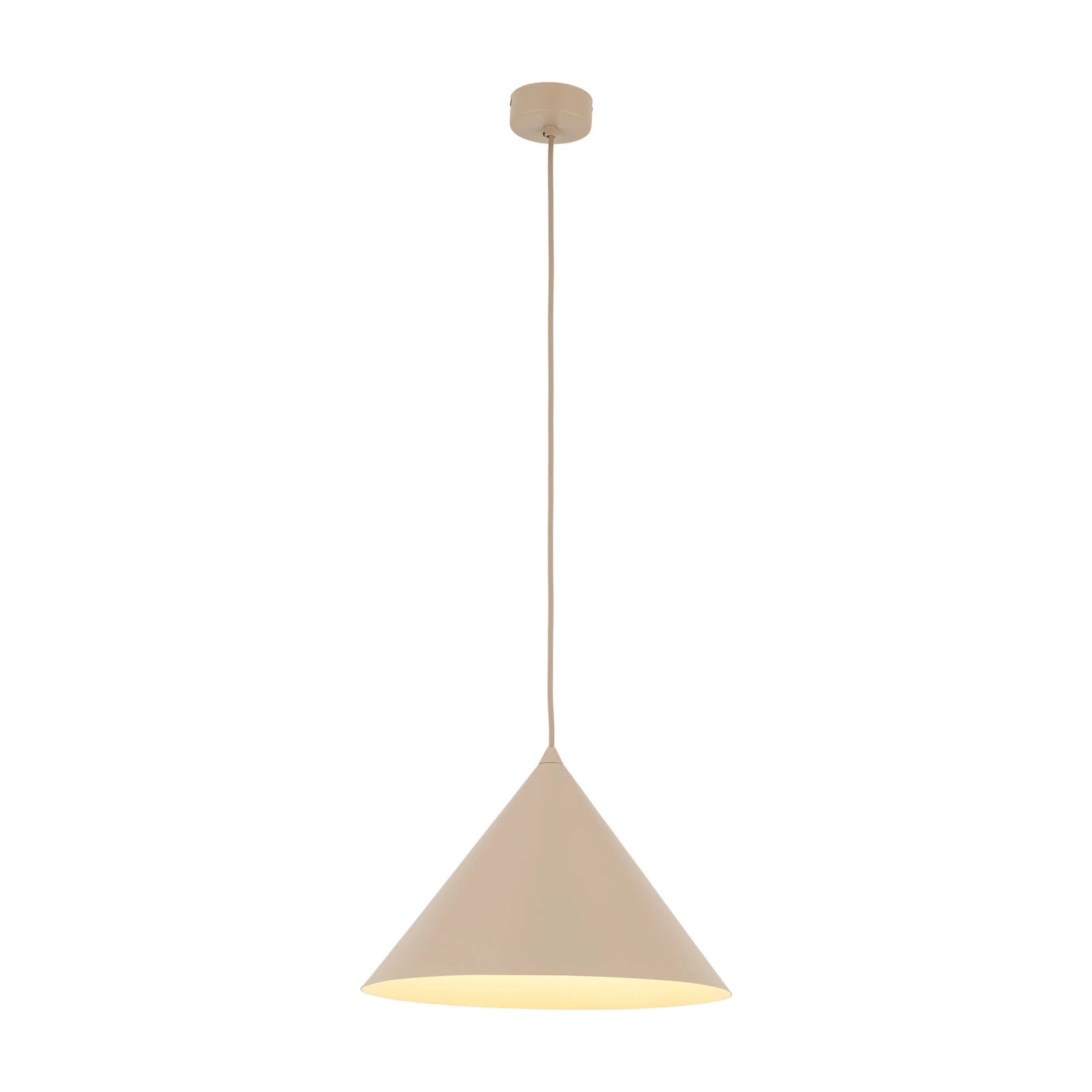 Pendant light L – cone shape, beige, E27