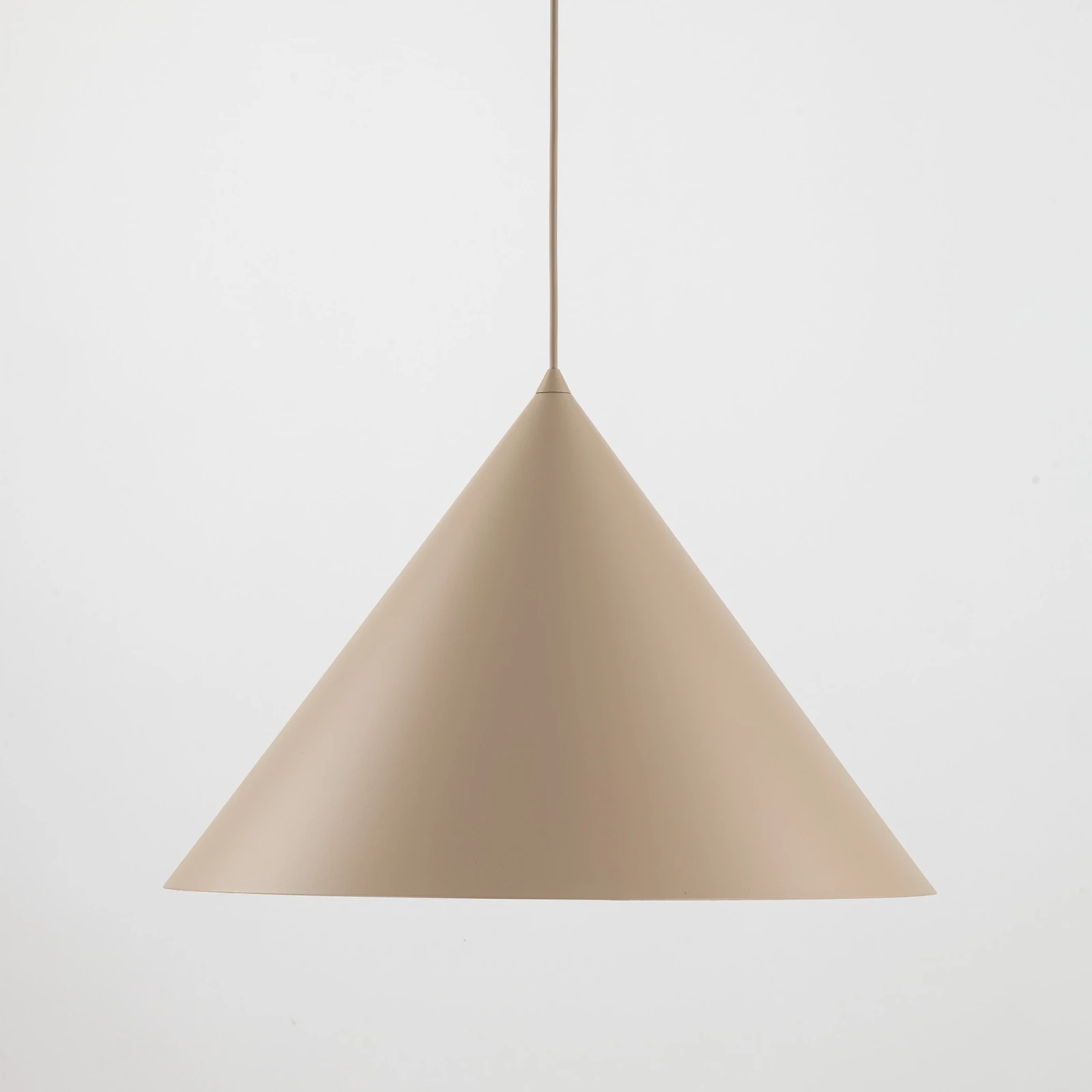 Pendant light XL – cone shape, beige, E27