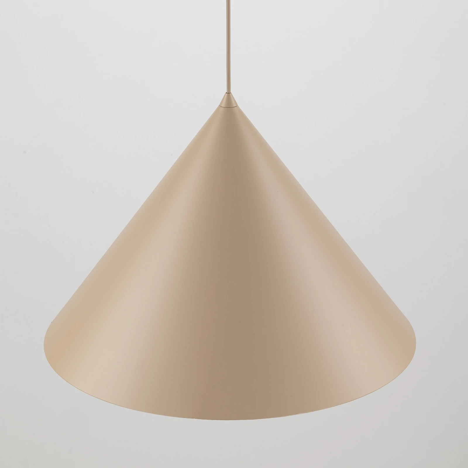 Pendant light XL – cone shape, beige, E27