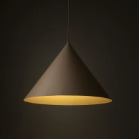 Pendant light XL – cone shape, beige, E27 - Image 1
