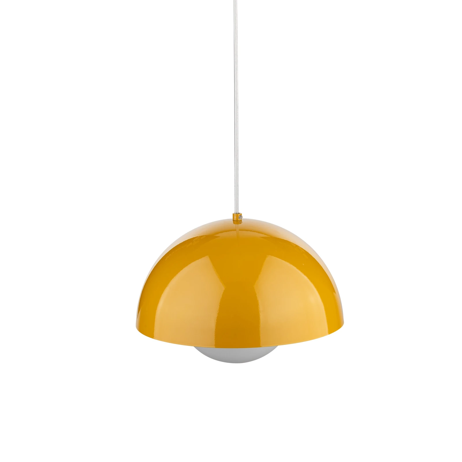 Pendant light 15 W – ocher and white, glass lower shade