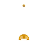 Pendant light 15 W – ocher and white, glass lower shade - Image 5
