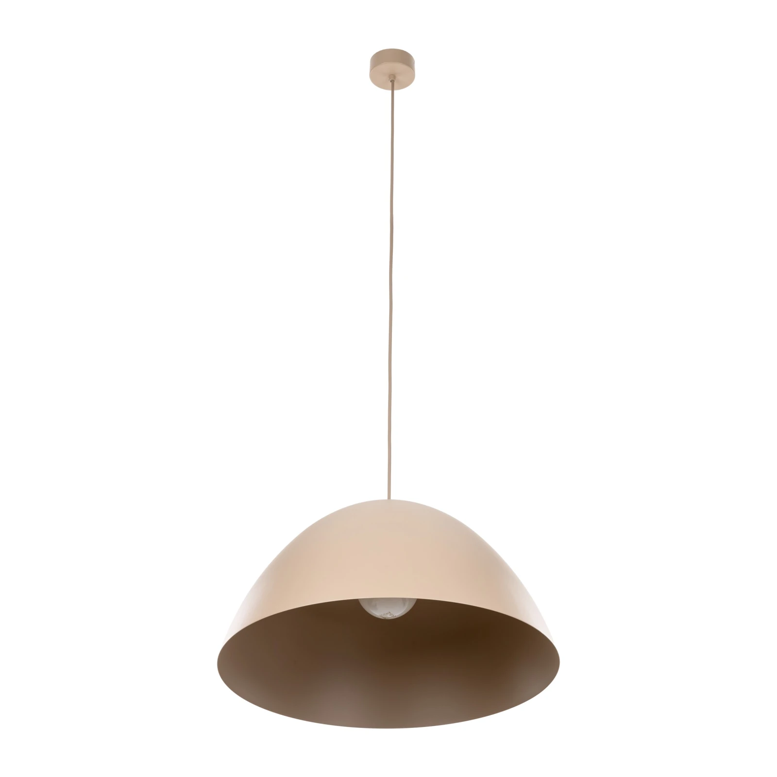 Pendant light 1x15 W – round 50 cm shade, beige, E27
