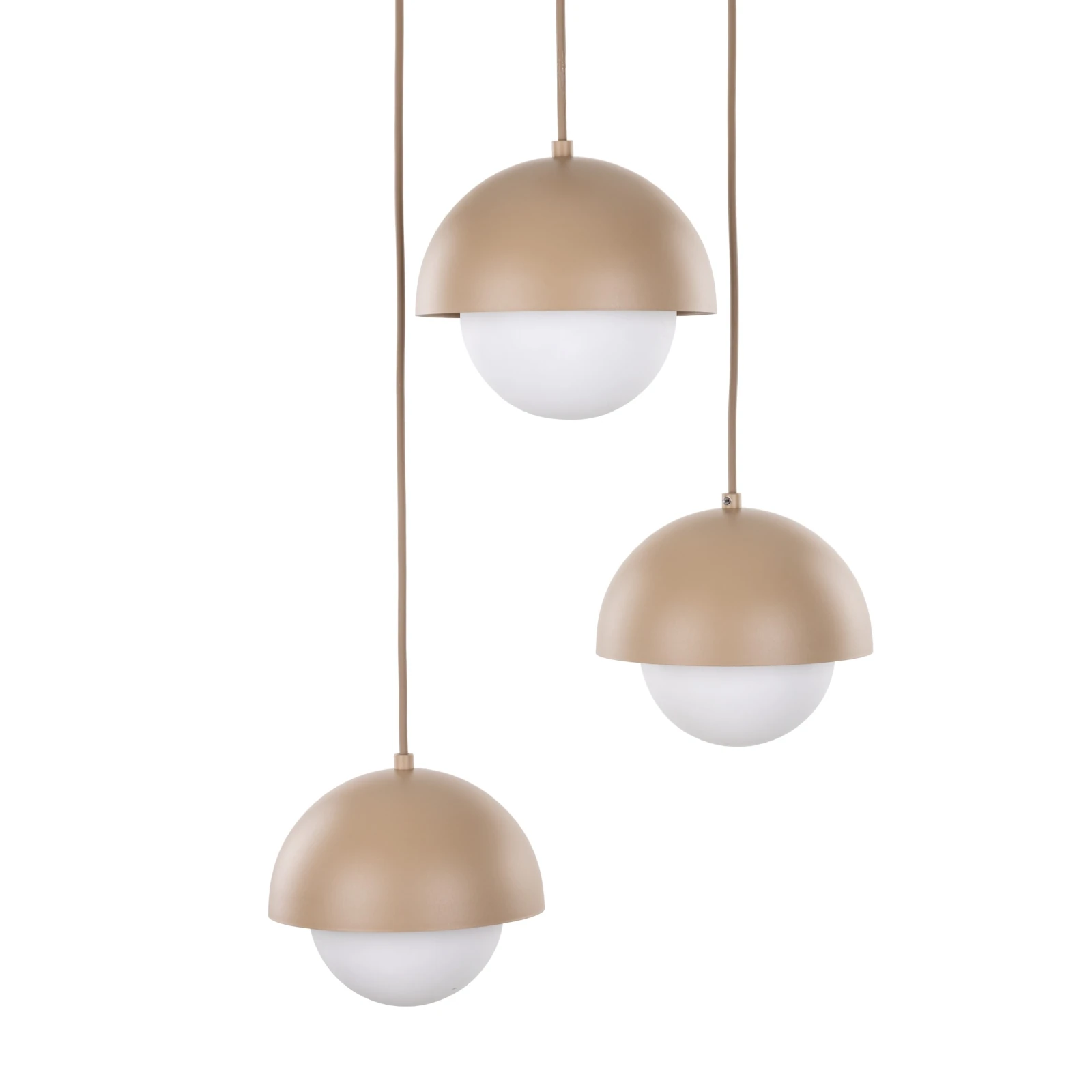 Ceiling light 3xG9 – round, beige, milky glass diffuser