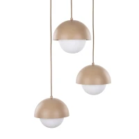 Ceiling light 3xG9 – round, beige, milky glass diffuser - Image 3