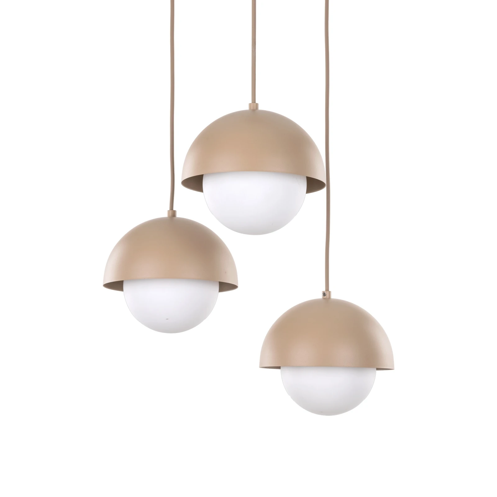 Ceiling light 3xG9 – round, beige, milky glass diffuser