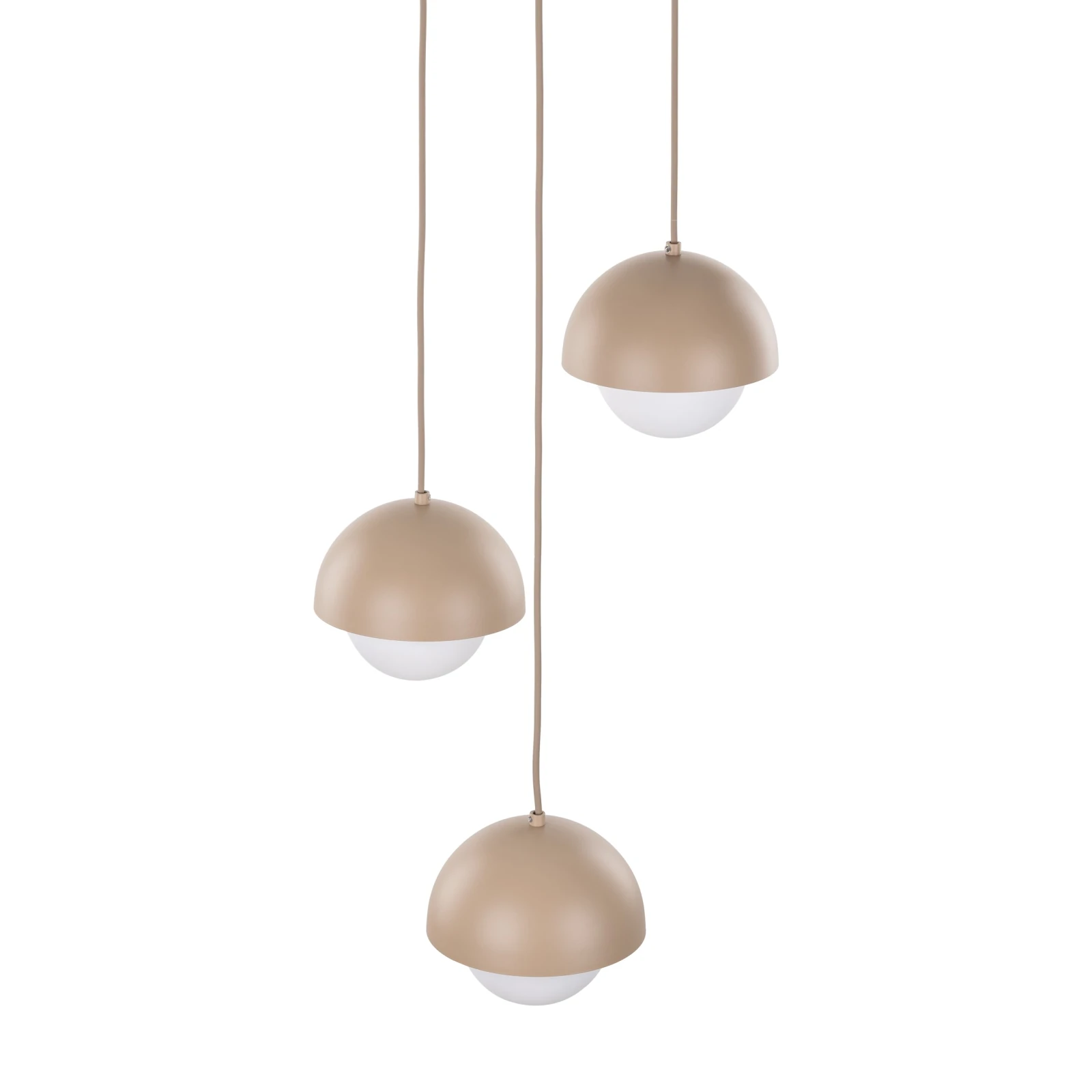 Ceiling light 3xG9 – round, beige, milky glass diffuser