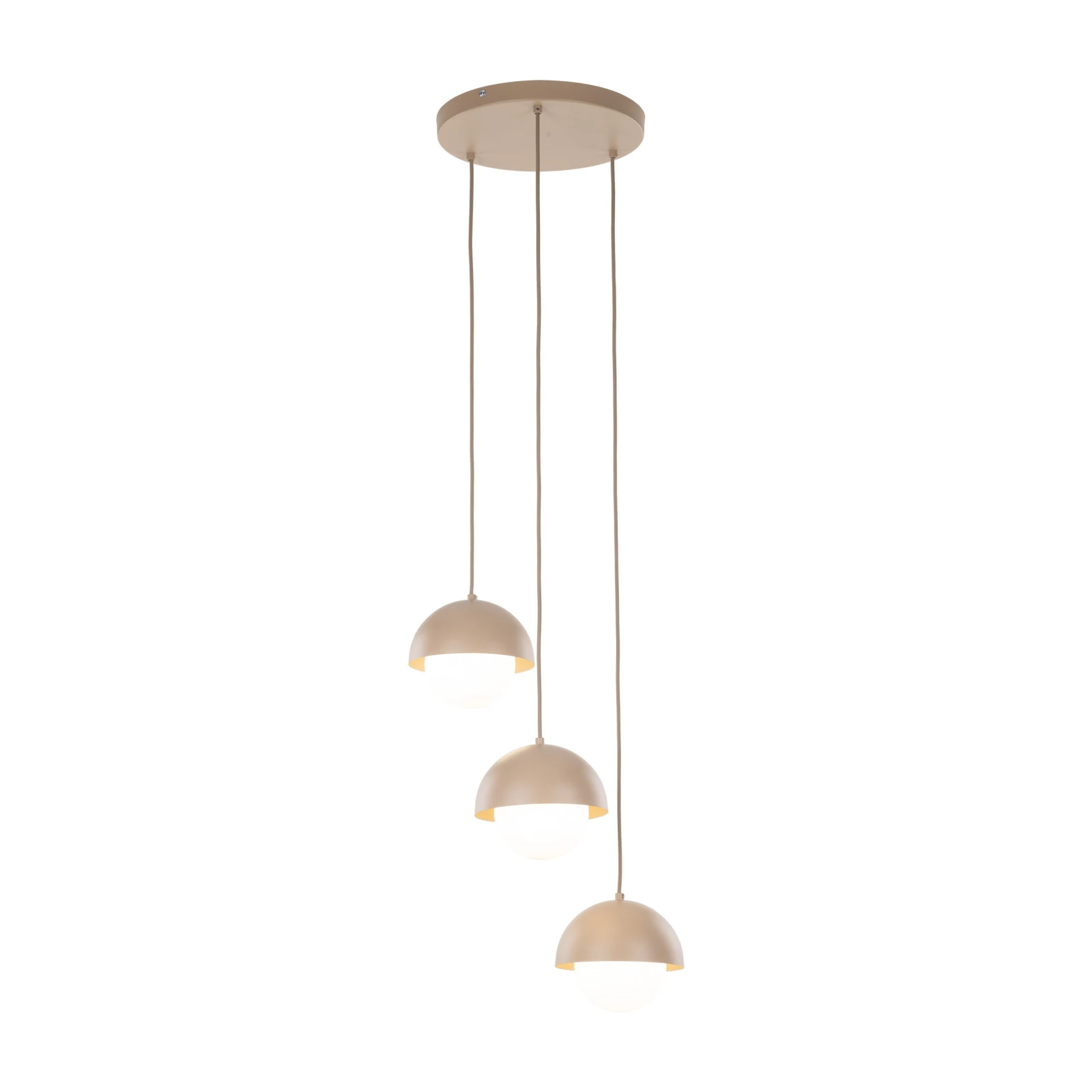 Ceiling light 3xG9 – round, beige, milky glass diffuser