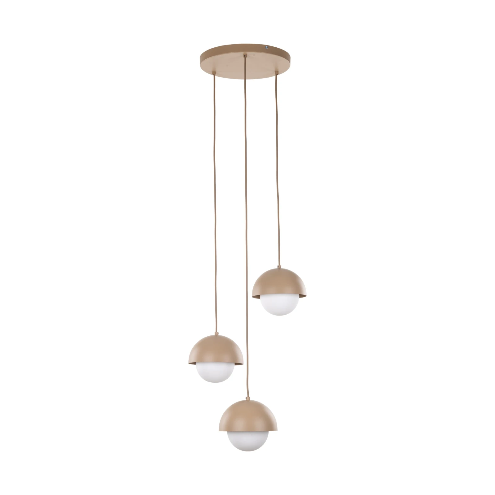 Ceiling light 3xG9 – round, beige, milky glass diffuser