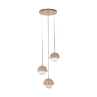 Ceiling light 3xG9 – round, beige, milky glass diffuser - Image 8