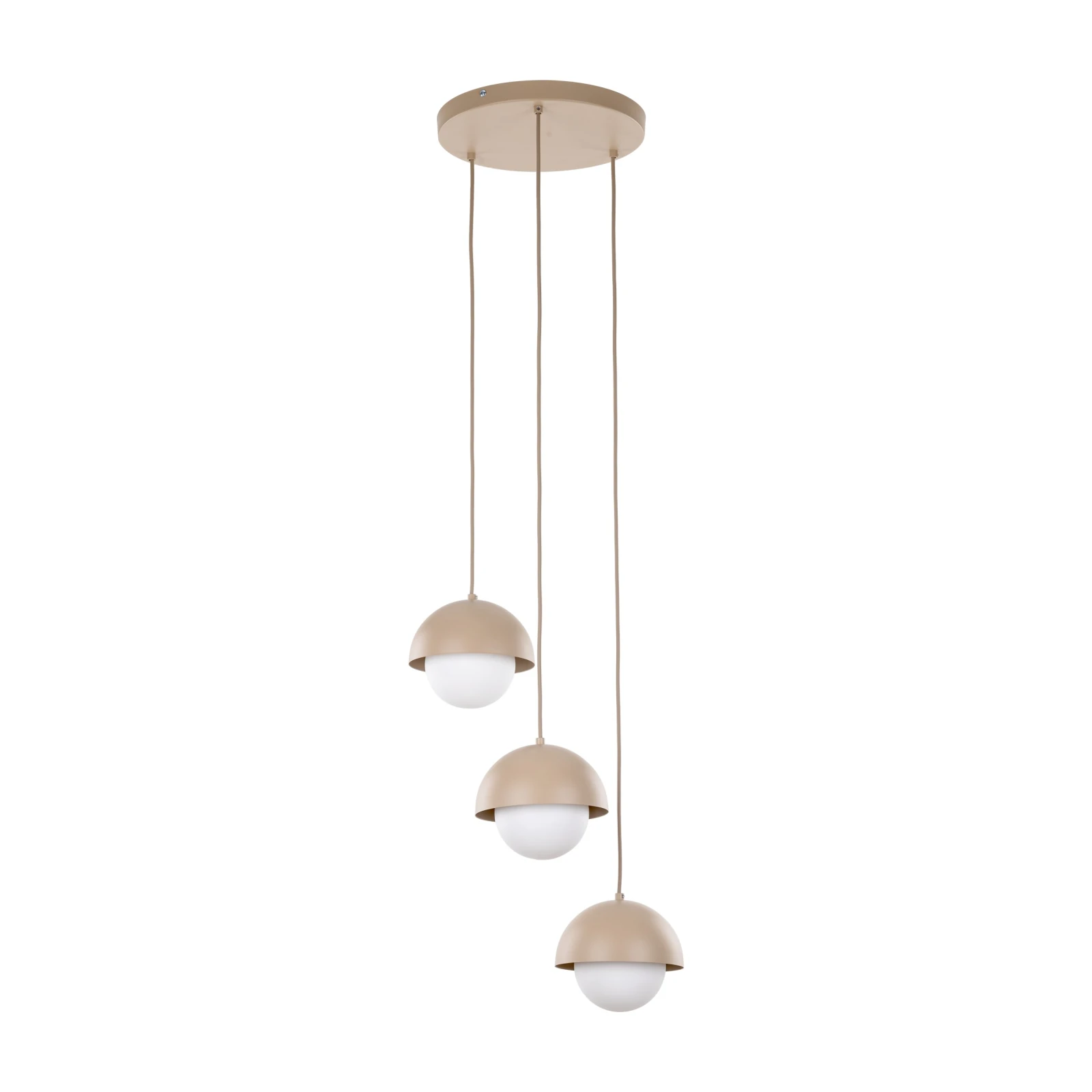 Ceiling light 3xG9 – round, beige, milky glass diffuser