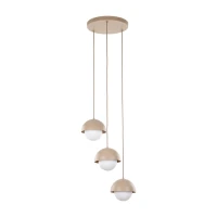 Ceiling light 3xG9 – round, beige, milky glass diffuser - Image 1