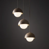 Ceiling light 3xG9 – round, beige, milky glass diffuser - Image 2