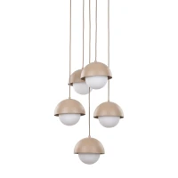 Pendant light 5xG9 – beige, milky glass details - Image 6