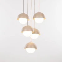 Pendant light 5xG9 – beige, milky glass details - Image 7