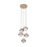 Pendant light 5xG9 – beige, milky glass details - Image 8
