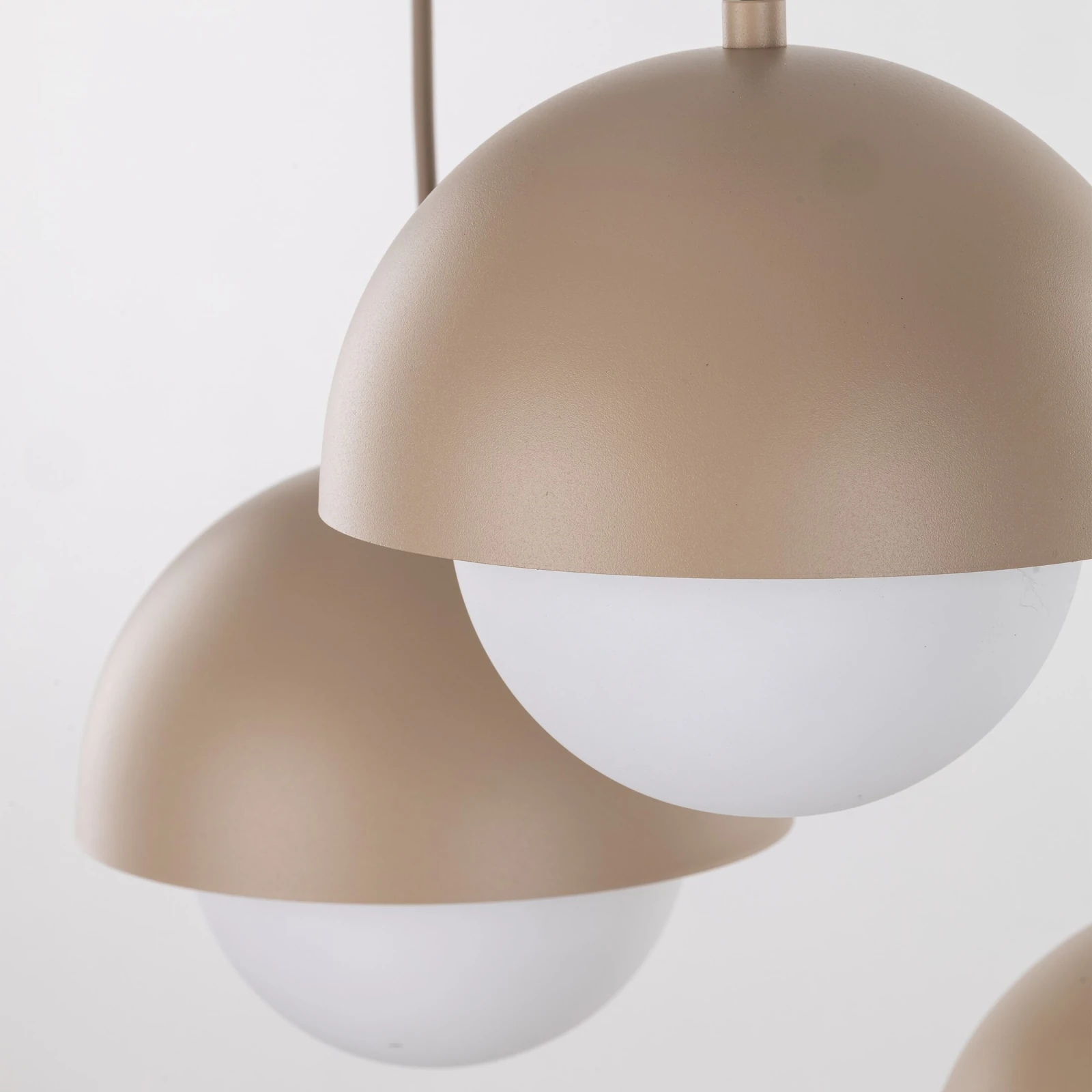 Pendant light 5xG9 – beige, milky glass details