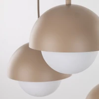 Pendant light 5xG9 – beige, milky glass details - Image 1