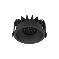 Recessed LED spotlight 12W – round, black, CCT
