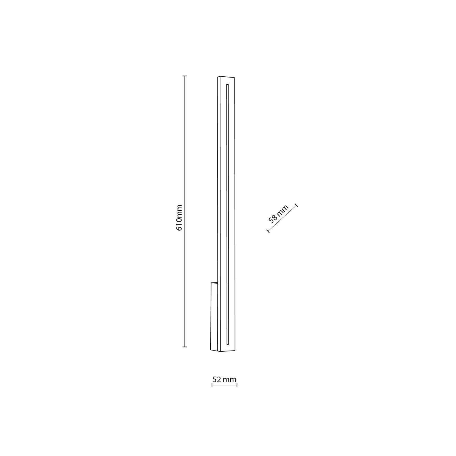 Outdoor LED wall light 12 W – linear, grey white, IP65