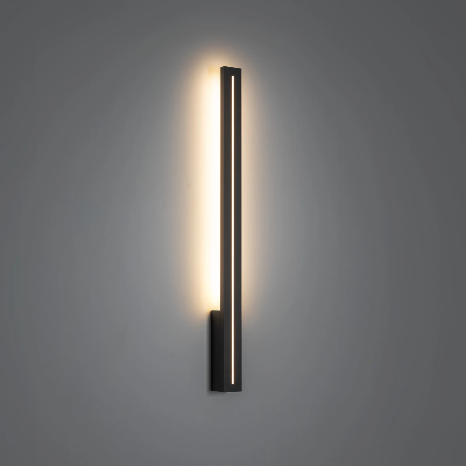 Outdoor LED wall light 12 W – linear, grey white, IP65