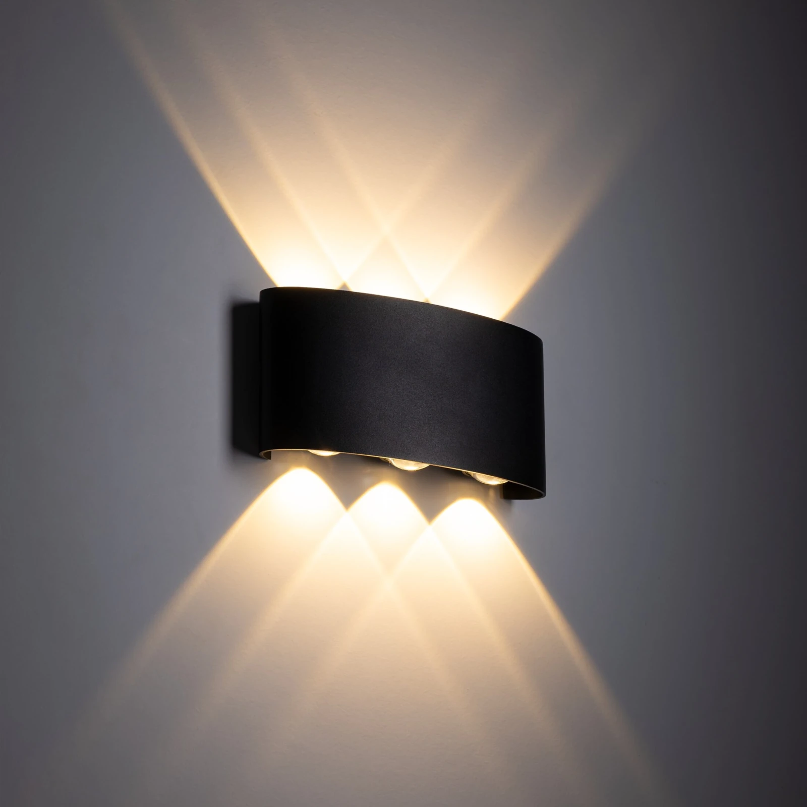ARROW sieninis LED šviestuvas, 1 W, juodas, IP54