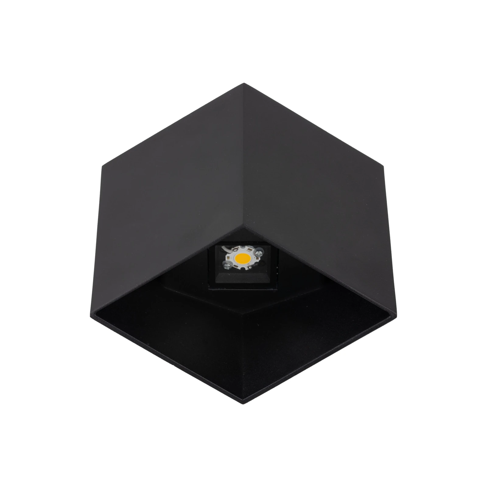 CUBE sieninis LED šviestuvas, 5 W, juodas, IP54