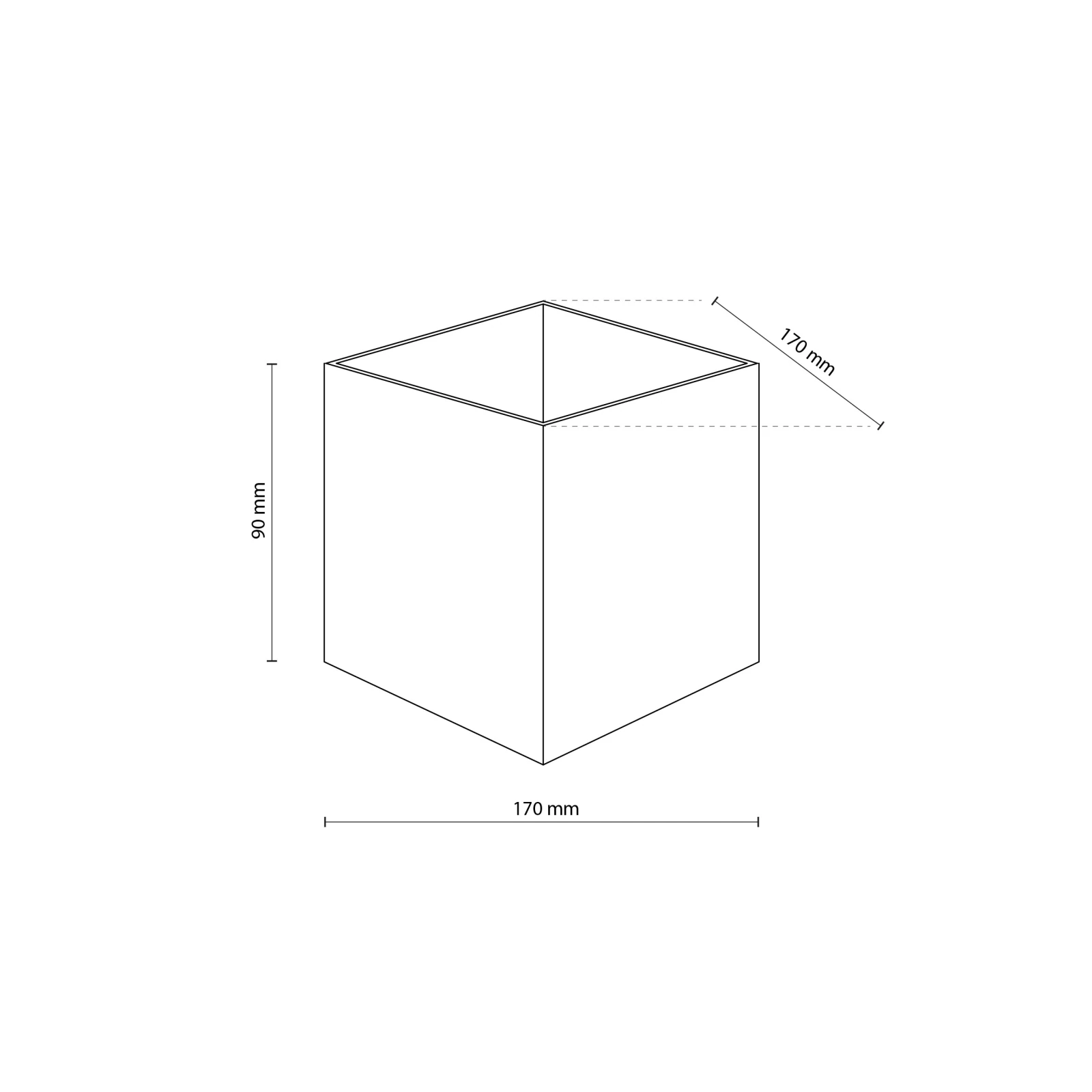 CUBE sieninis LED šviestuvas, 5 W, juodas, IP54