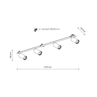 Recessed ceiling light 4xGU10 – black, directional - Image 13