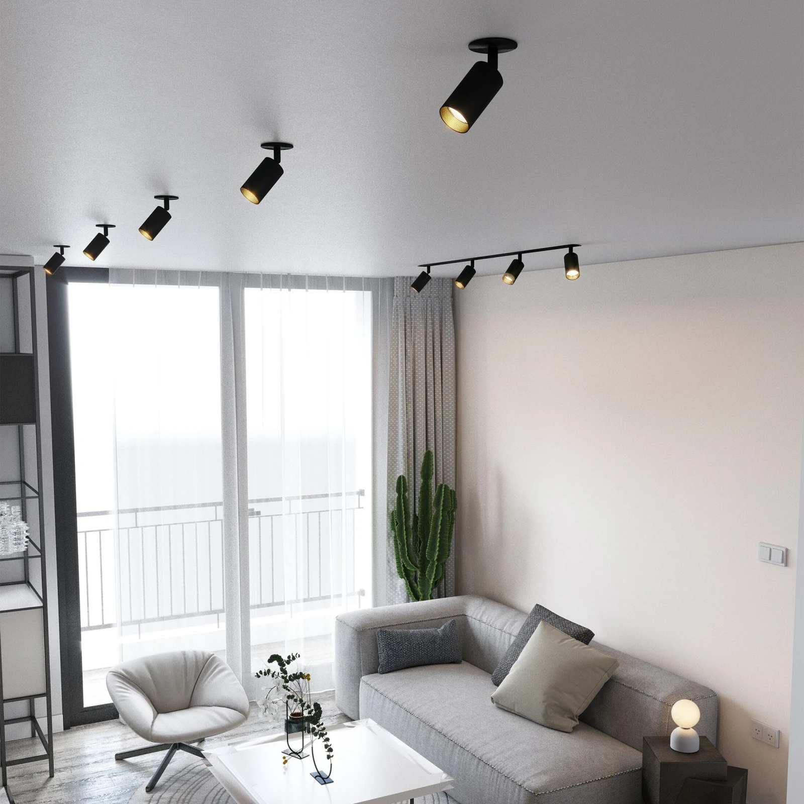 Recessed ceiling light 4xGU10 – black, directional