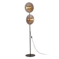 LUNAR WOOD 2 x 8 W floor lamp – natural wood, glass shades - Image 9