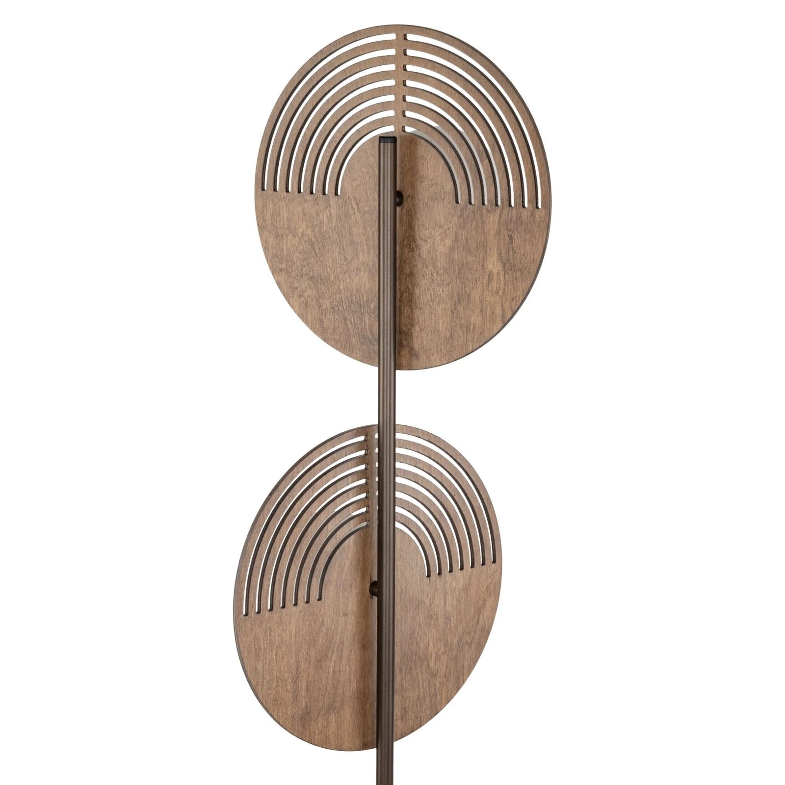 LUNAR WOOD 2 x 8 W floor lamp – natural wood, glass shades
