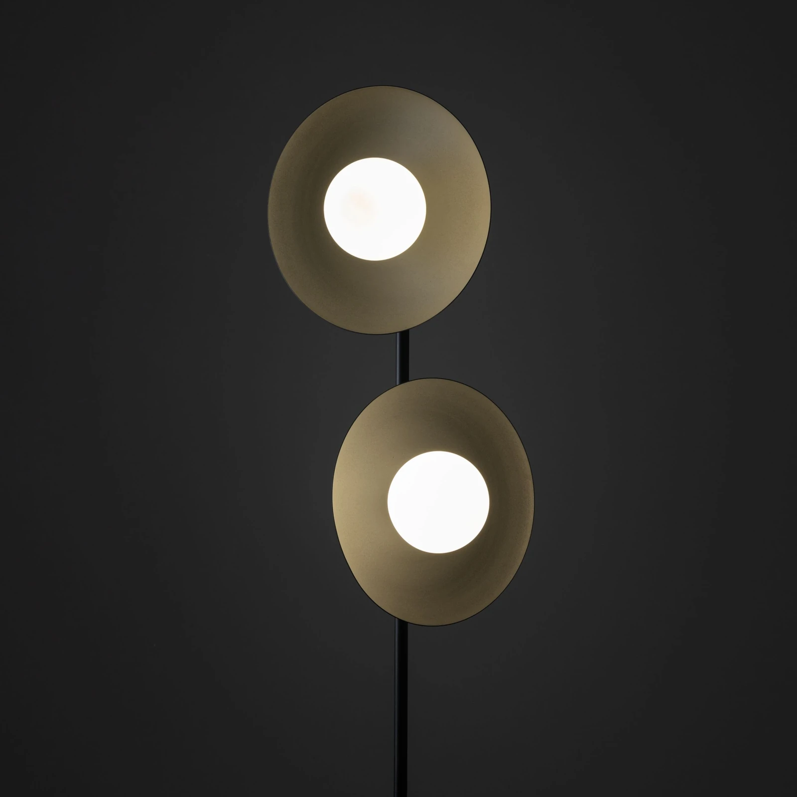SLATE floor lamp 2xG9 – round, black, glass globes