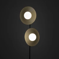 SLATE floor lamp 2xG9 – round, black, glass globes - Image 3