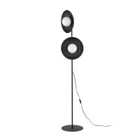 SLATE floor lamp 2xG9 – round, black, glass globes - Image 2